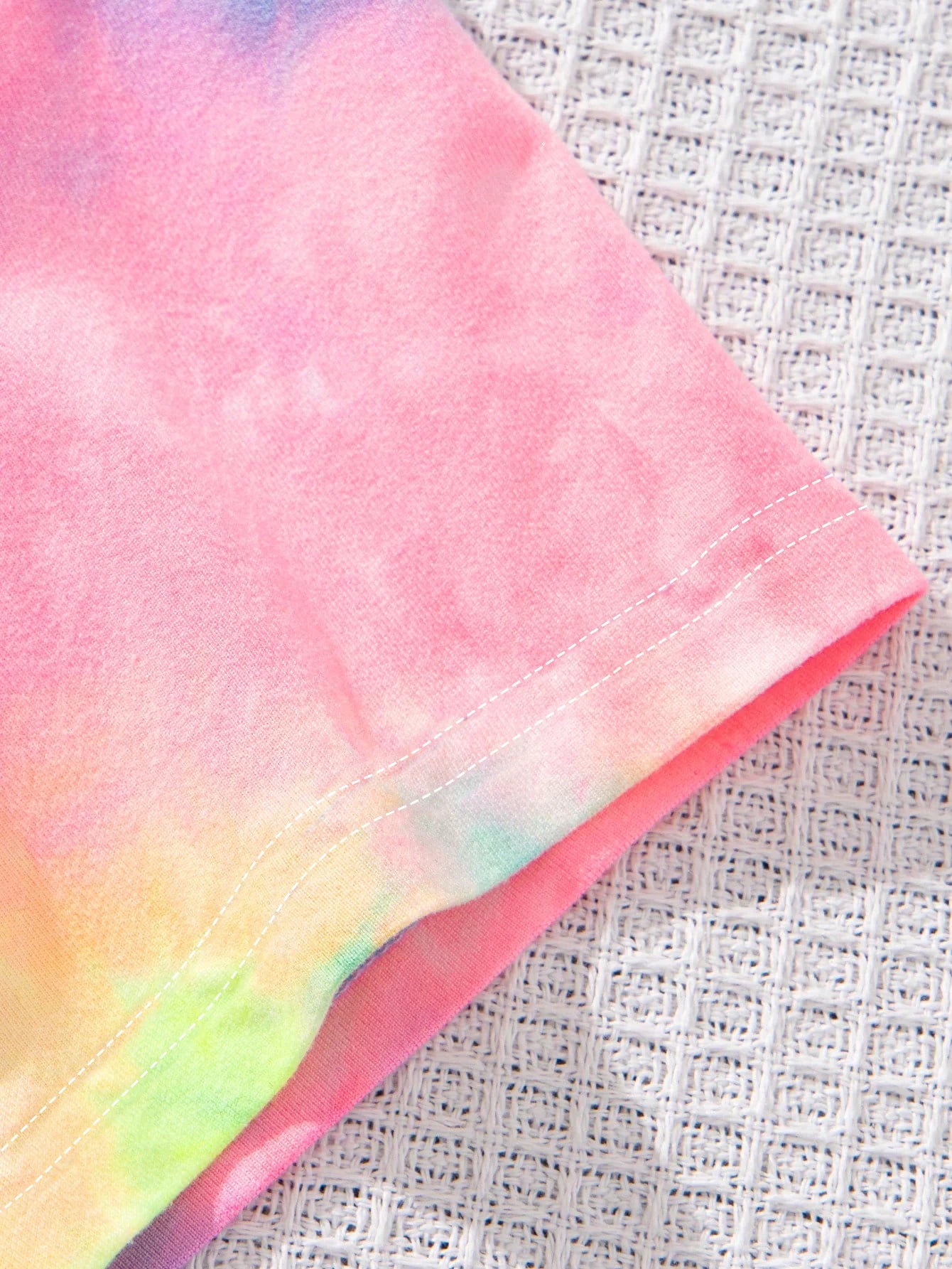 Comfy Kids Girls 2-Piece Outfit, Soft Breathable Fabric Tie Dye Unicorn Print T-Shirt & Shorts for Vacation & Outings