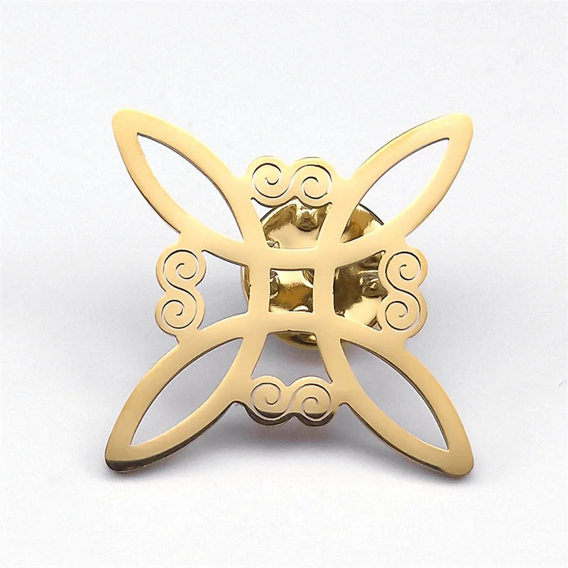 Aesthetic Celtic Knot Brooch Pin for Women Men Stainless Steel Lucky Witch Protection Badge Pins Jewelry nudo de bruja BS02