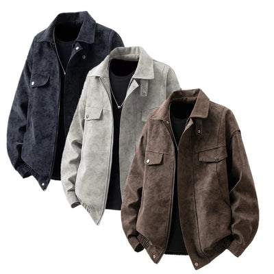Men's Oversized Casual Leather Jacket | SAMAG