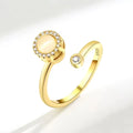 VENTFILLE 925 Sterling Silver Sunflower Diamond Zircon Rotatable Ring For Women Gift Relieve Stress Ring Jewelry Wholesale
