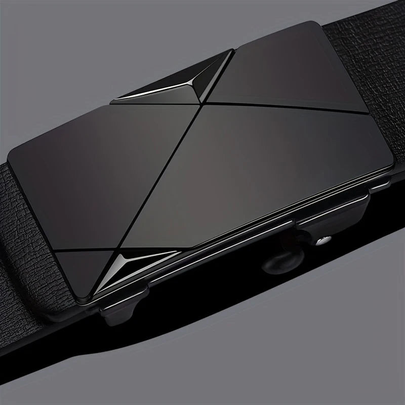 2pcs Trendy Retro Men's Automatic Buckle Belt Simple Fashion Men's Business Casual Belt High Quality Men's Clothing Accessories
