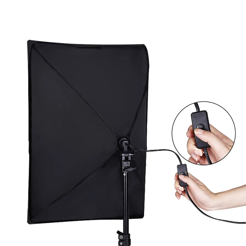 20-135W Softbox Lighting Kit 50x70CM Photography LED Lamp Professional Continuous Light System Equipment For Photo Studio