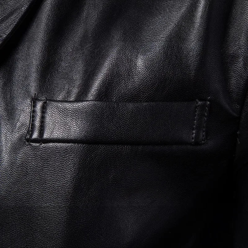 Spring and Autumn new men's leather jacket, British men's locomotive leather jacket