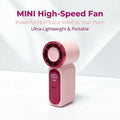 Portable Handheld Mini Fan, 6 Speeds 16900 RPM High Velocity Personal Fan with LED Display, USB Rechargeable, Mini Fan with Lanyard for Makeup, Travel, Outdoor for Women Girl Gift,Purple