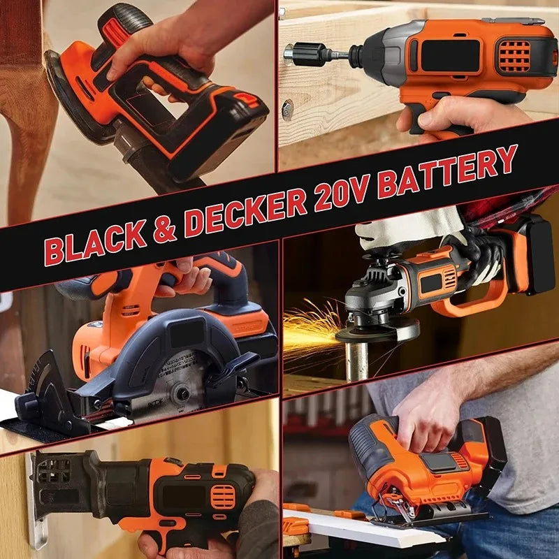 For Black & Decker LB20 LBX20 Battery Pack 3/4/6/8Ah BL2018 Long Runtime Lithium Replacement Battery