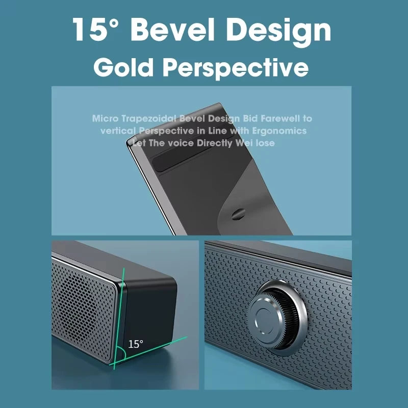 4D Surround Soundbar Bluetooth 5.0 Wired Wireless Stereo Subwoofer Speaker Home Theater for PC Laptop Computer Gaming Movies