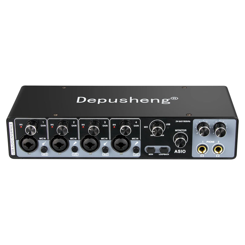 MQ22/44 ASIO Audio Professional Sound Card 2/4 Channel USB Audio Interface for Live Recording
