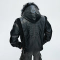 LUZHEN 2025 Winter Embroidery Pattern Patchwork Design Thickened Warm Hooded Padded Coat Men's Fur Leather Parka Jacket JY5616