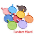 New Fashion 10pcs 25mm Inner Size Multi Colors Plated Classic Simple Style Cabochon Base Setting Charms Pendant
