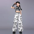 Hip Hop Kids Cool Crop Top Street Dance Love Pants Girls | SAMAG