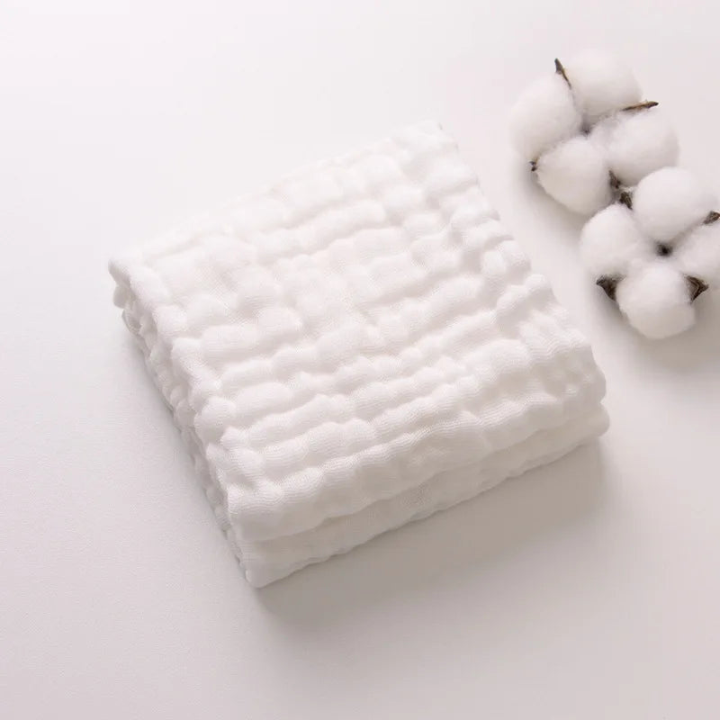 Soft Gauze Baby Towel 30x50cm Absorbent Pure Color Washcloth for Newborn Infant Face and Drool
