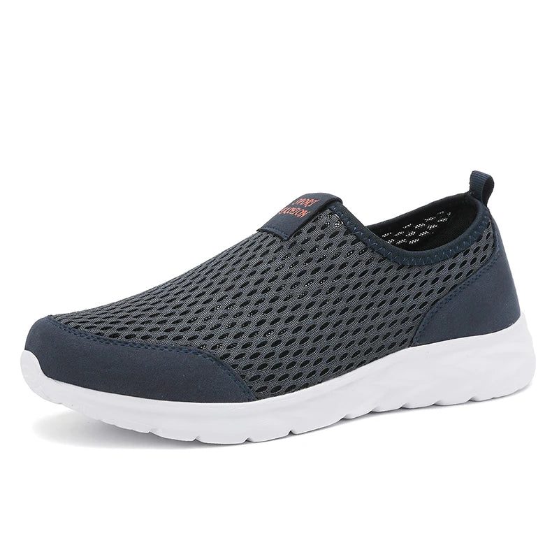 Men Casual Shoes Summer Fashion Men's Shoes Fashion Breathable Slip On Mesh Shoes Soft Comfortable Size 45