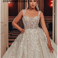 Customized Shiny Sleeveless A - Line Wedding Dress Gorgeous - View 2 | SAMAG
