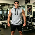 Men Hooded Sleeveless Shirt Casual Gym Tank Top Male Breathable Bodybuilding Vest Basketball Shirt Fashion Singlet Man Clothes