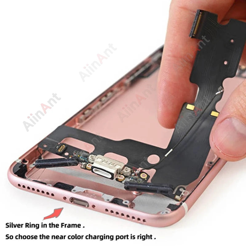 OEM Bottom USB Mic Board Quick Charger Dock Connector Charging Port Flex Cable For iPhone SE 1 2 3 6 6s Plus + Sticker