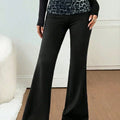 2026 Summer Women's Cross-border Sexy Leopard Print Patchwork High Waist Elastic Slim Fit Butt Lifting Slimming Flare Pants