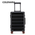 COLENARA All Aluminum Magnesium Alloy Luggage 20 Inch Cabin Rolling Metal Password Box 28 Inch Large Capacity Travel Suitcase
