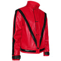 Jacket for Men's Cosplay Michael Jackson Thriller Halloween Party Male Red Top Coat Costumes New Stage Show Wear Singer Costume