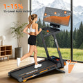 3.0HP Folding Treadmill, 15-Level Auto Incline, 15.75in | SAMAG