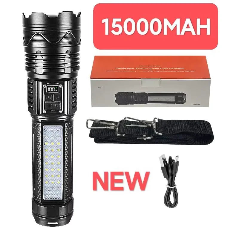 High Power 10000000LM Flashlight LED Rechargeable Strong Light Super Bright Lamp Military Tactical Lantern Camp Outdoor Torch