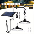 Double Headed Solar Pendant Light Garden Accessories LED Solar Lights Outdoor Waterproof Chandelier Street Wall Shed Barn Gift