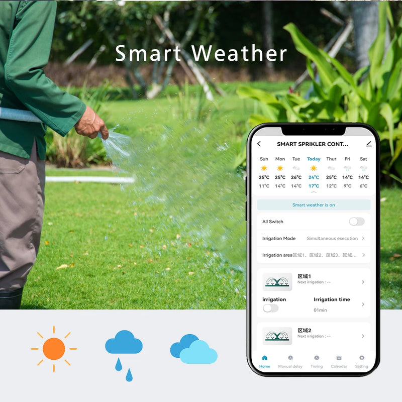 6 or 8 Station WiFi Smart Sprinkler Controller AC24V Solenoid Valve Irrigation System Remote Control by Phone Works with tuya