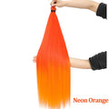 Gladys 28 Inch Crochet Braids Hair 3PCS 300g Synthetic Orange 60MW Ombre Brown T1B-330-276 Straight Braiding Hair Soft Pony Hair