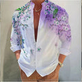 New men's shirt long-sleeved 3D printing flower pattern | SAMAG