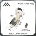 L Corner Bracket  2020 3030 4040 Aluminum Profile Extrusion Connector Accessories Fastener Parts Fittings for 3d Printer DIY CNC