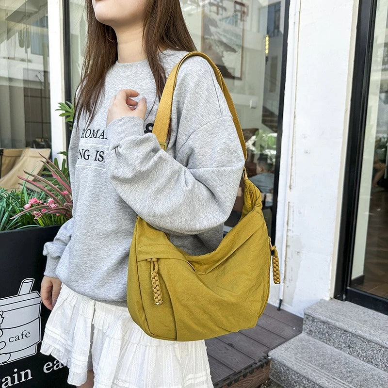 Casual Nylon Hobos Crossbody Bag for Women Handbag Purse Shoulder Underarm Bag Large Capacity Tote Bag Ladies Travel Shopper Bag