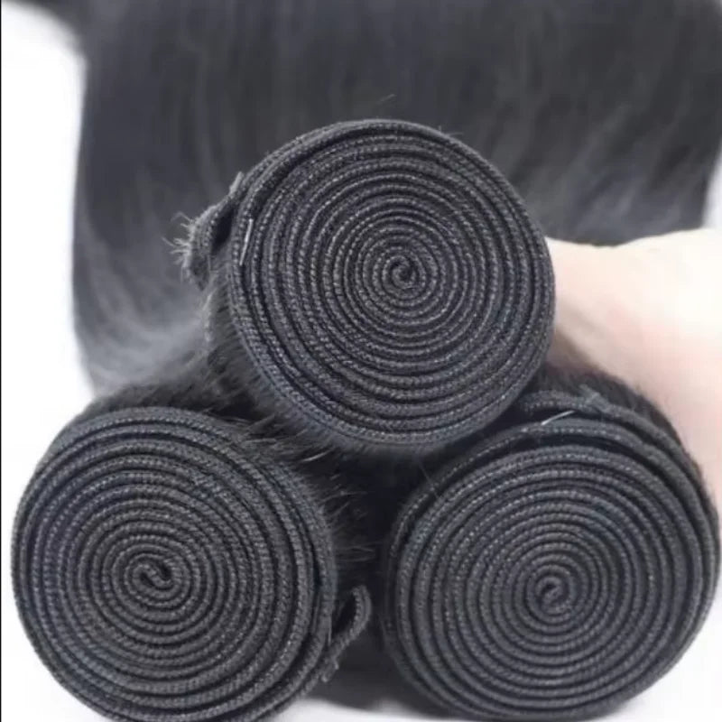 26 28 30 Inch Human Hair Extensions 3/4 Bundles Straight Human Hair Bone Straight Human Hair Weavings Natural Black Wholesale