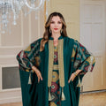 Eid Muslim 2 Piece Set Women Embroidery Dresses Open Abaya Suit Jalabiya Ramadan Dubai Kaftan Party Vestidos Cardigan Robe 2025
