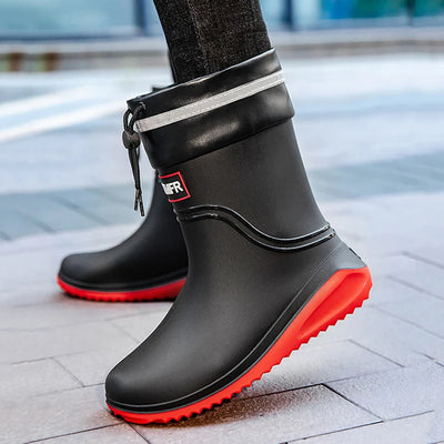 Short Tube Rain Shoes Men's Rubber Boots Waterproof | SAMAG