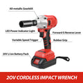 1000N.m Cordless Impact Wrench Brushless 20V 1/2 inch Power Tool Sets High Torque 2x1500MAh Batteries for - View 6 | SAMAG