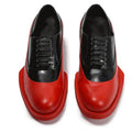Luxury Mens Dress Shoes Platform Lace Up Genuine Leather Oxfords Real Cowhide Business Work Formal Shoes Black Red Wedding Shoes