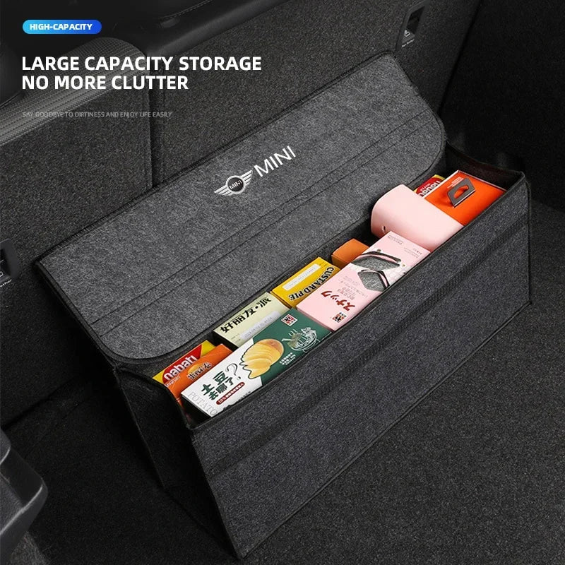 Car Trunk Storage Bag Organizer Sundries Stowing Tidying Box For MINI Cooper JCW WORKS R55 R56 F55 F56 R57 R58 R59 R60 R50