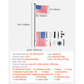 VEVOR 16/20/25/30ft Flag Pole for Outside House In Ground Thick Aluminum Flagpole Kit with 3x5American Flag for Yard Residential