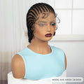 Short Ombre Cornrow Braided Bob Wig Synthetic Full Lace Braided Lace Wig with Baby Hair Knotless Handmade Braids Wigs for Women