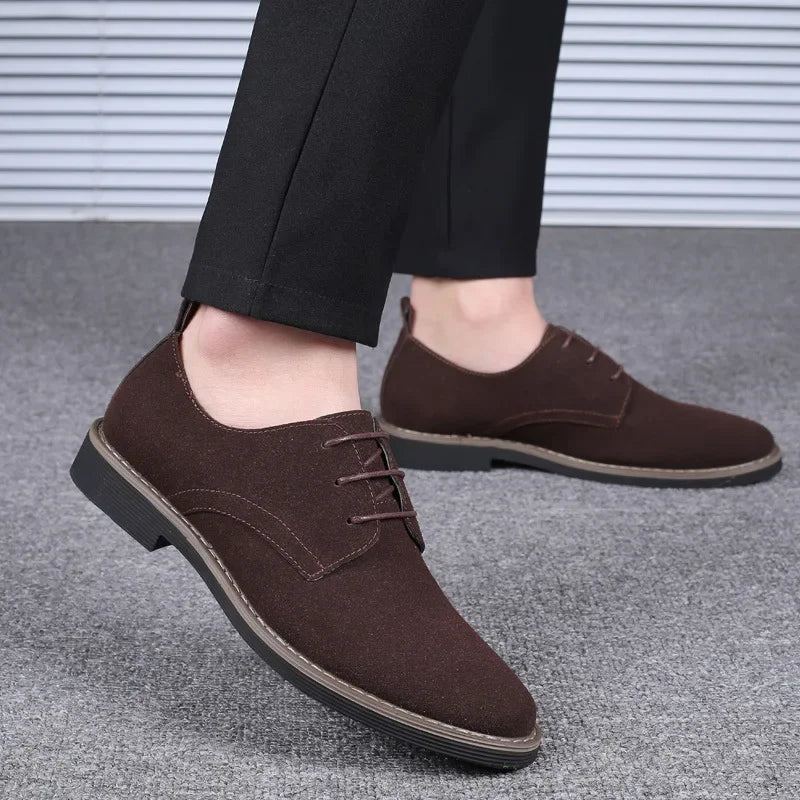 New Men Oxfords Suede Leather Dress Shoes Mens Casual Shoes Sneakers Luxury Brand Moccasins Loafers Men Classic Flats Derby Shoe
