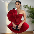 Red Velvet Cocktail Dresses for Women Sleeveless | SAMAG