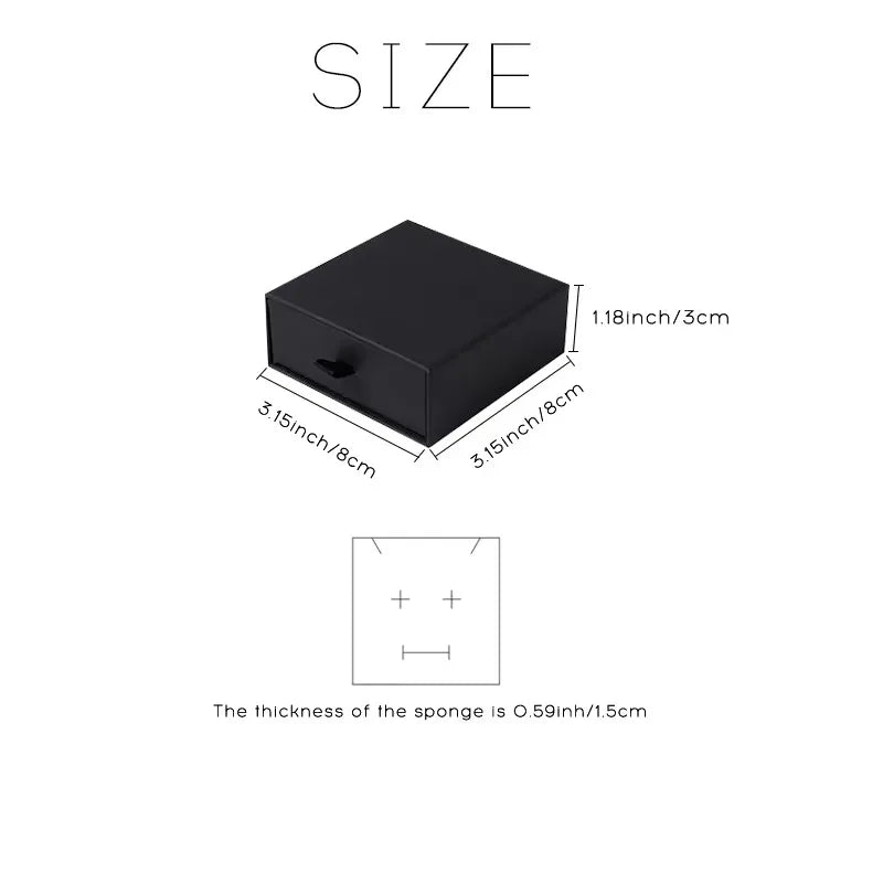 8*8/10*10 1PCS Free Custom Logo Paper Box Necklace Ring Box With Sponge Drawer Box Personalized Exquisite Jewelry Packaging Pack