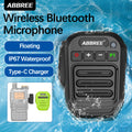 ABBREE Walkie Talkie Wireless Bluetooth Microphone Speaker MIC Waterproof For Baofeng UV-21 Quansheng UV-K6 Retevis Radios