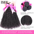 ISEE HAIR Mongolian Kinky Curly Hair Bundles 100% Human Hair Extensions Nature Color Buy 1/3/4 Bundles Thick Kinky Curly Bundles