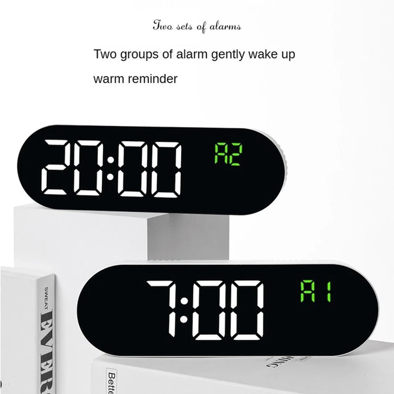 Large Digital Wall Clock Temperature and Date Week Display Electronic LED Table Alarm Clocks Brightness Adjustable 12/24H Format