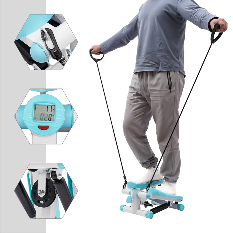 Mini Stepper with Resistance Bands, Hydraulic Quiet | SAMAG