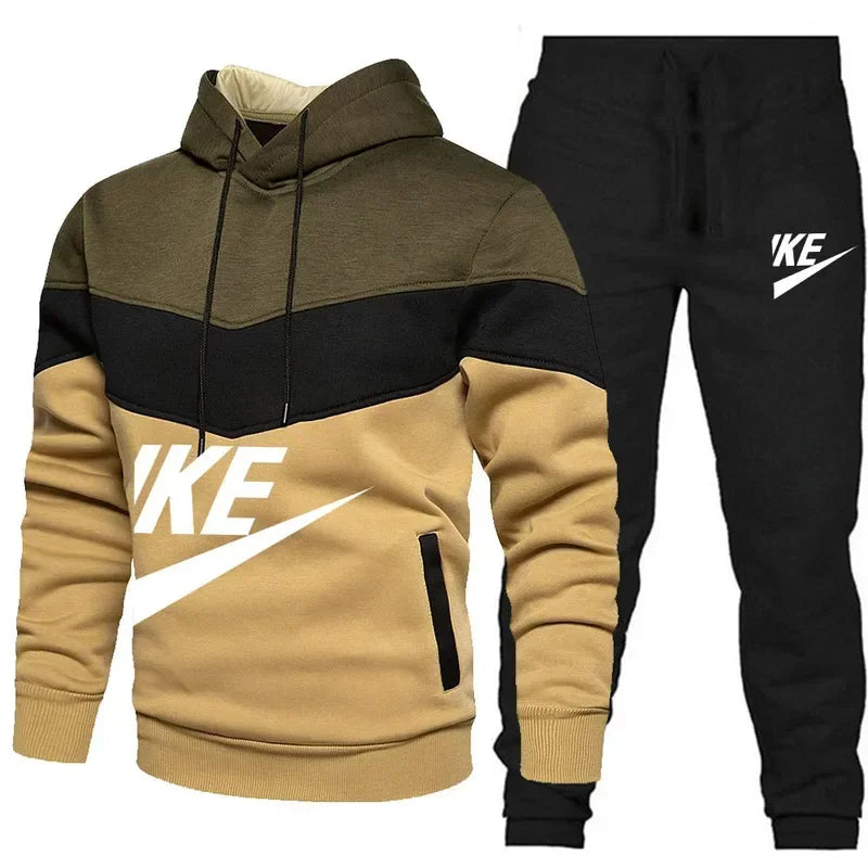 Men Autumn Winter Sets Zipper Hoodie Pants Pieces Casual | SAMAG