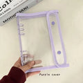 A5 6-Ring Transparent PVC Binder Cover Dual Snap Closure Clear Notebook Organizer for Paper Documents Planner Protection