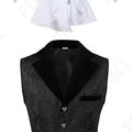 Men Steampunk Renaissance Cosplay Medieval Gothic Waistcoat Vest Vintage Vicotiran Jacquard Swallow Top Noble Fiveshell Costume