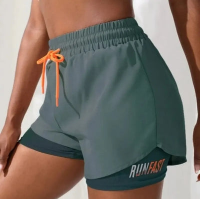 Letter Pattern Drawstring Shorts Double Layer Comfortable | SAMAG