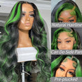Red Black With Blonde Highlight 13X6 Lace Front Wig Body Wave Synthetic Glueless pre plucked With Baby Hair Lace Frontal Hair